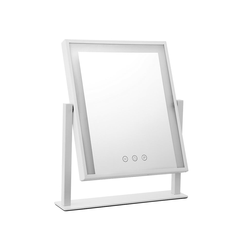 Marlook Makeup Mirror 25x30cm Hollywood Vanity with LED Light Rotation White