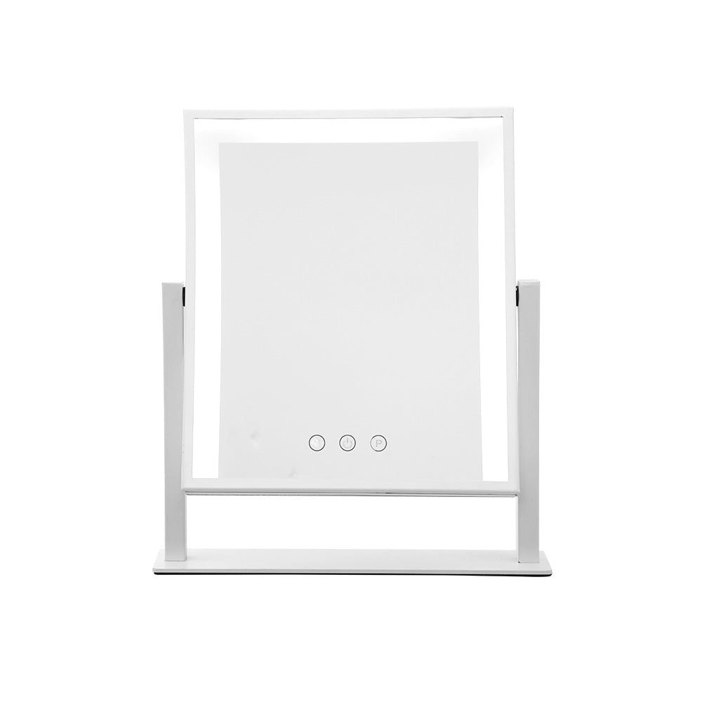 Marlook Makeup Mirror 25x30cm Hollywood Vanity with LED Light Rotation White