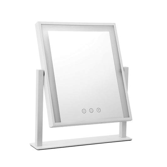 Marlook Makeup Mirror 30x40cm Hollywood Vanity with LED Light Rotation White