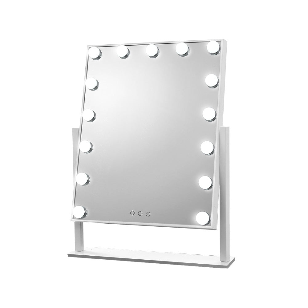 Marlook Makeup Mirror 40x50cm Hollywood Vanity with LED Light Rotation Tabletop