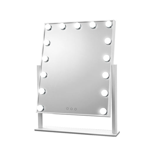 Marlook Makeup Mirror 40x50cm Hollywood Vanity with LED Light Rotation Tabletop