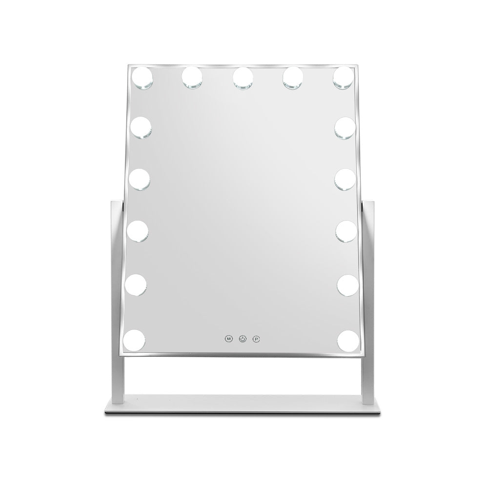 Marlook Makeup Mirror 40x50cm Hollywood Vanity with LED Light Rotation Tabletop
