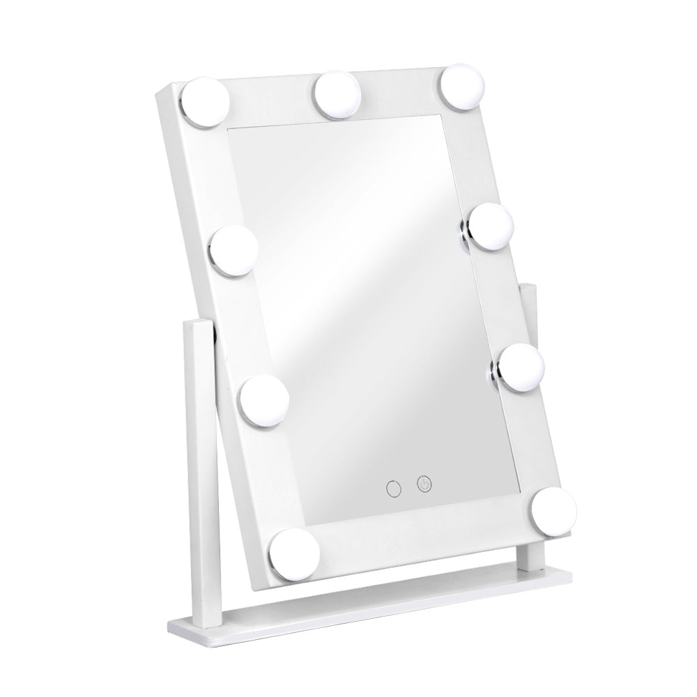 Marlook Makeup Mirror 30x38cm Hollywood Vanity with LED Light Rotation Tabletop