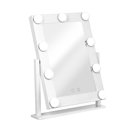 Marlook Makeup Mirror 30x38cm Hollywood Vanity with LED Light Rotation Tabletop