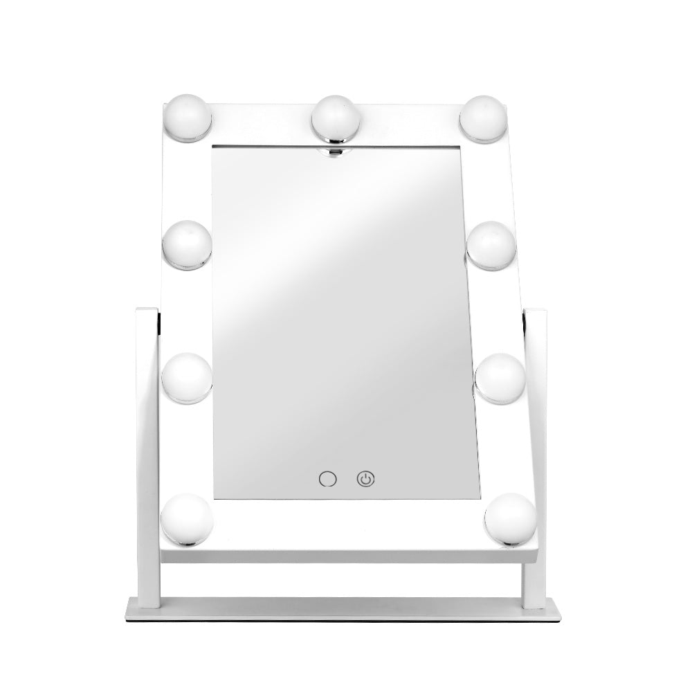 Marlook Makeup Mirror 30x38cm Hollywood Vanity with LED Light Rotation Tabletop