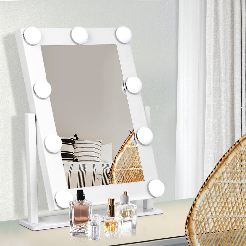 Marlook Makeup Mirror 30x38cm Hollywood Vanity with LED Light Rotation Tabletop