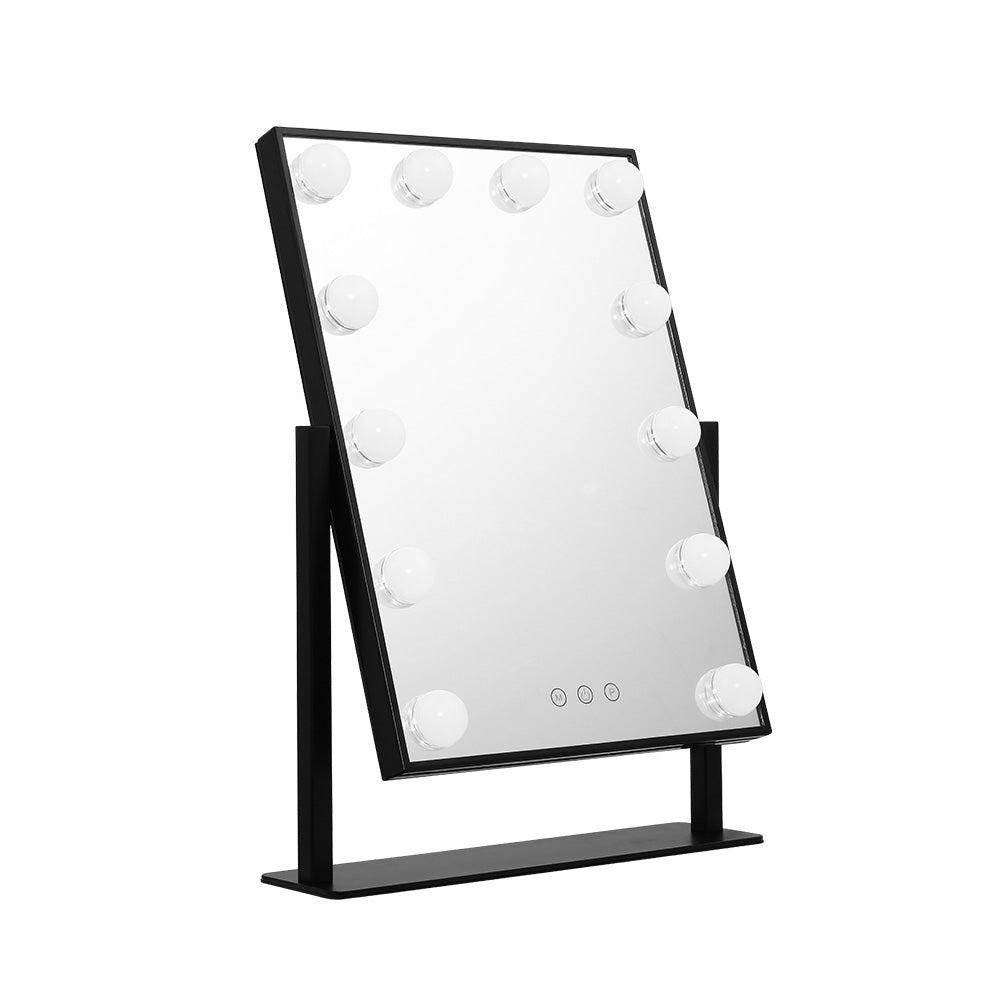 Marlook Makeup Mirror 30x48cm Hollywood Vanity with LED Light Rotation Tabletop