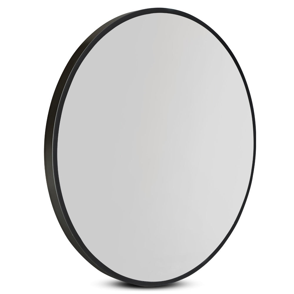 Marlook Wall Mirror Makeup 50cm Home Decor Framed Mirrors Bathroom Round Black