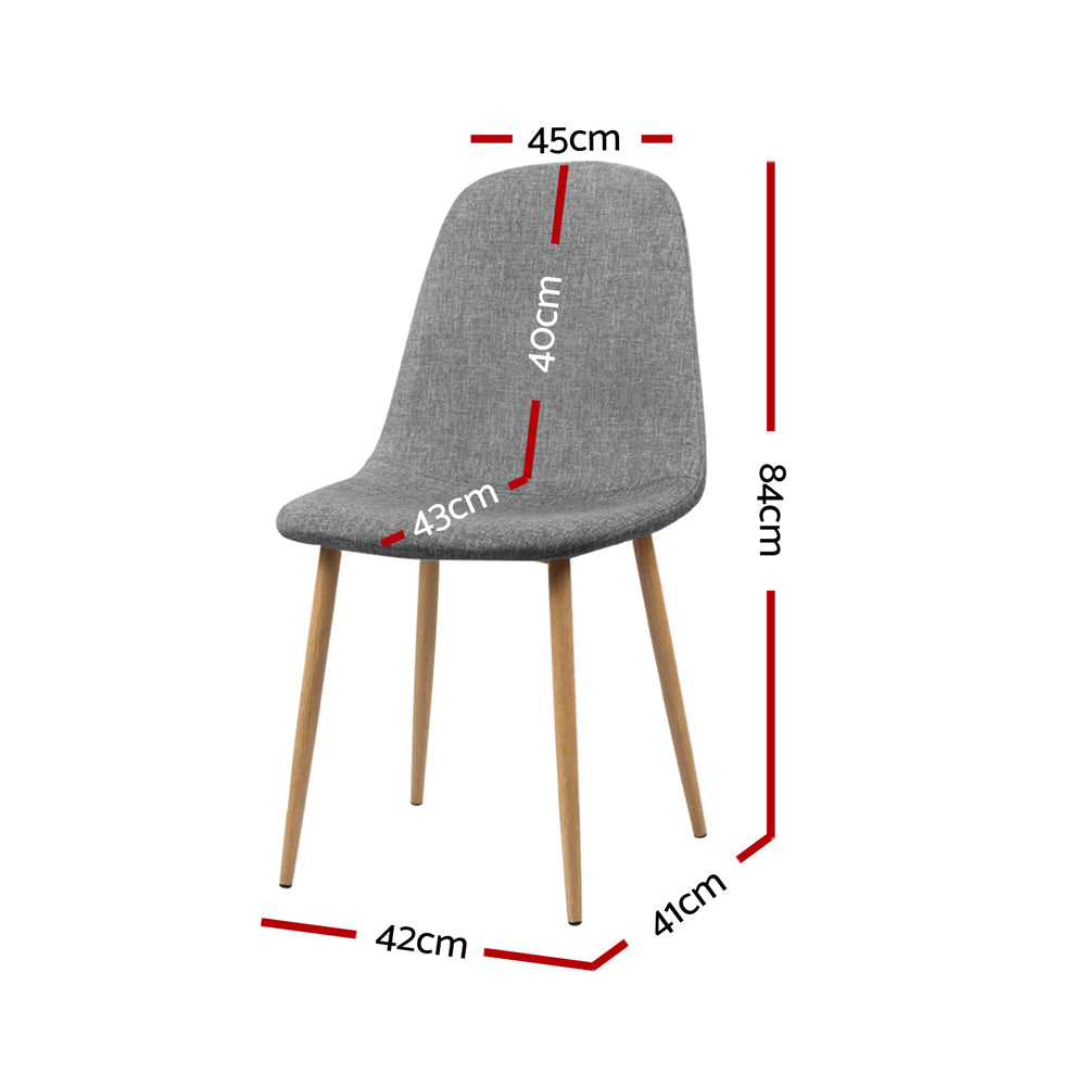 Marlook Dining Chairs Set of 4 Linen Curved Slope Grey