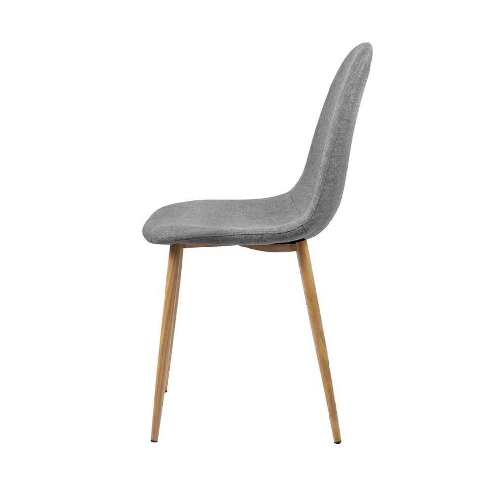 Marlook Dining Chairs Set of 4 Linen Curved Slope Grey
