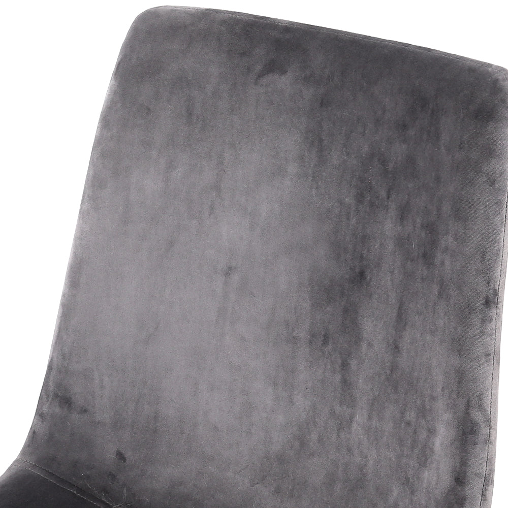 Marlook Dining Chairs Set of 4 Velvet Horizontal Slope Grey