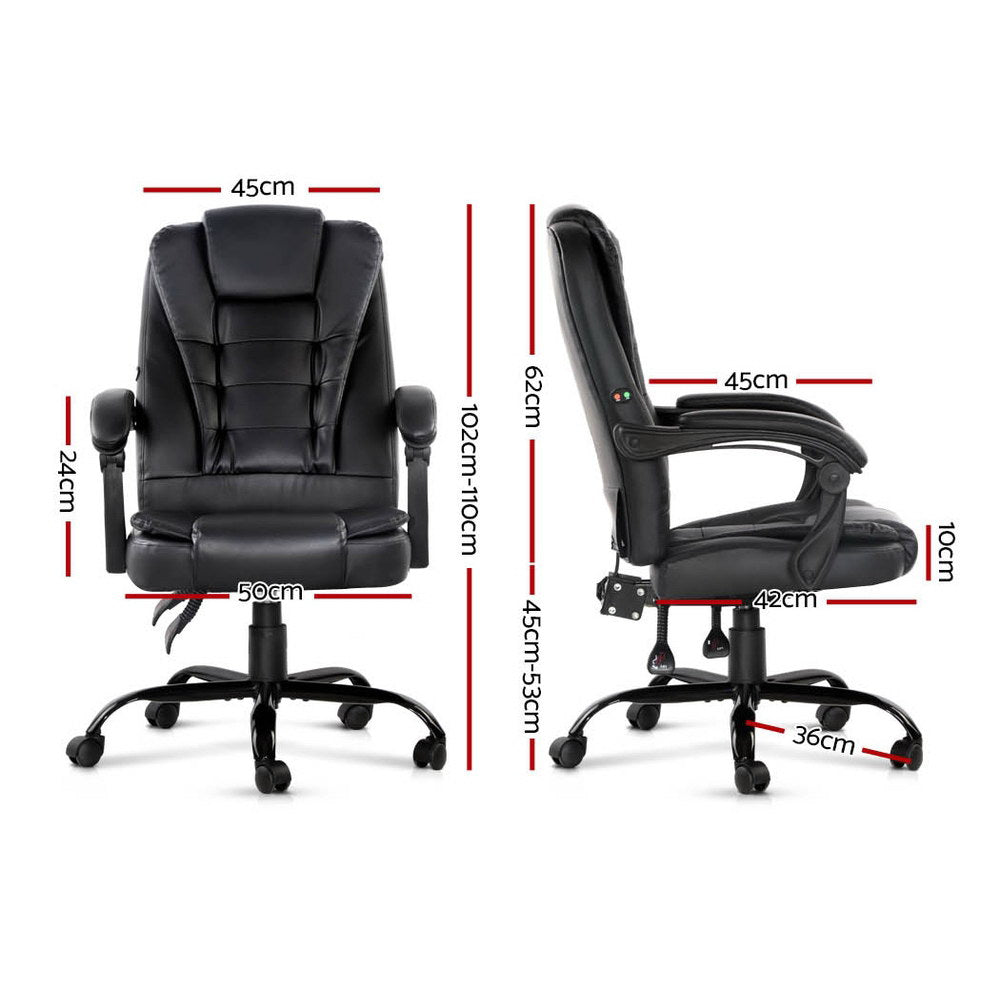 Marlook 2 Point Massage Office Chair PU Leather Black