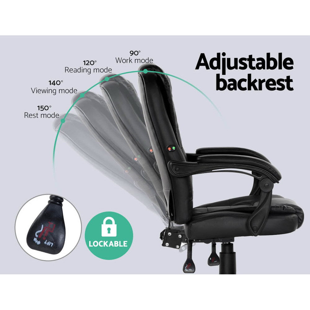 Marlook 2 Point Massage Office Chair PU Leather Black