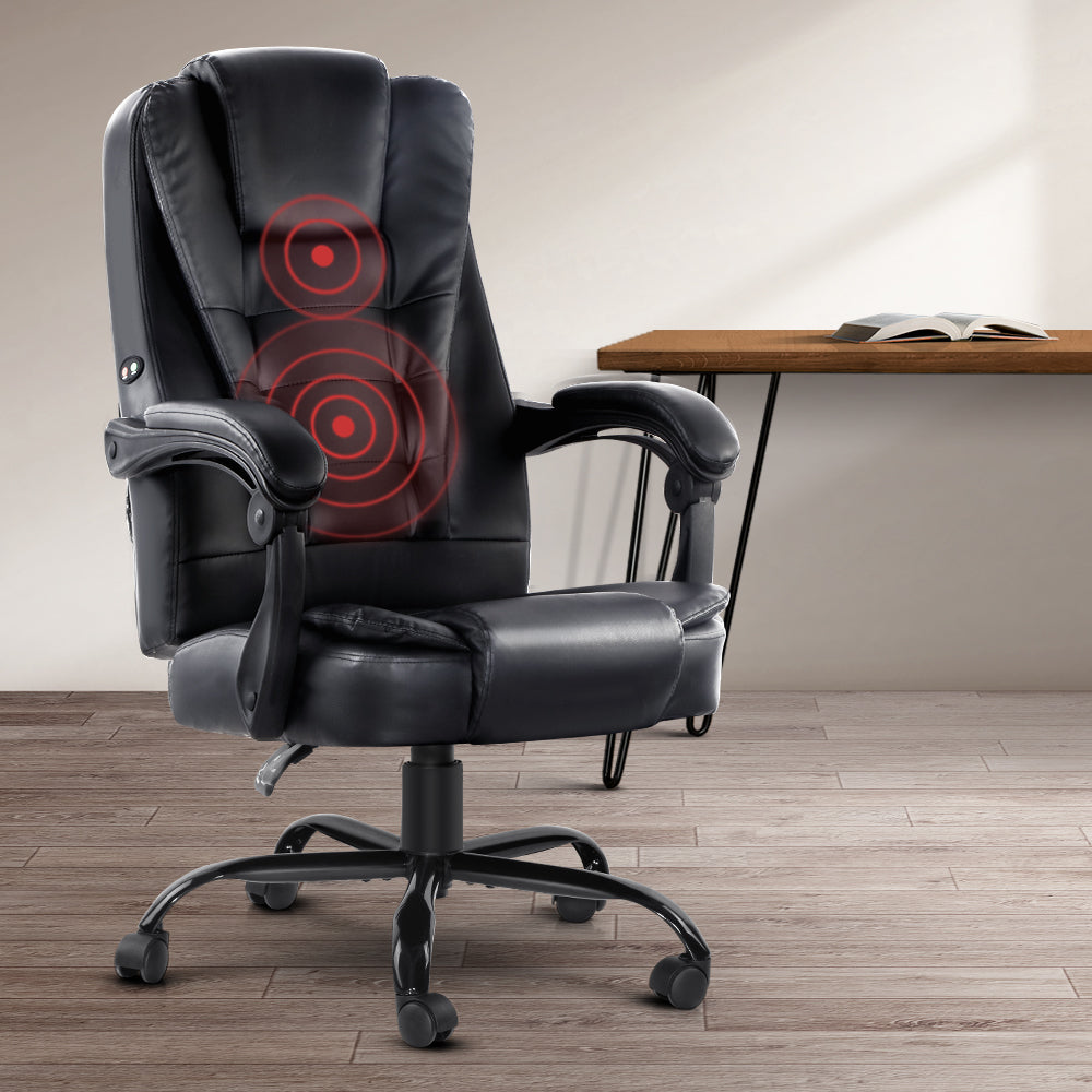 Marlook 2 Point Massage Office Chair PU Leather Black
