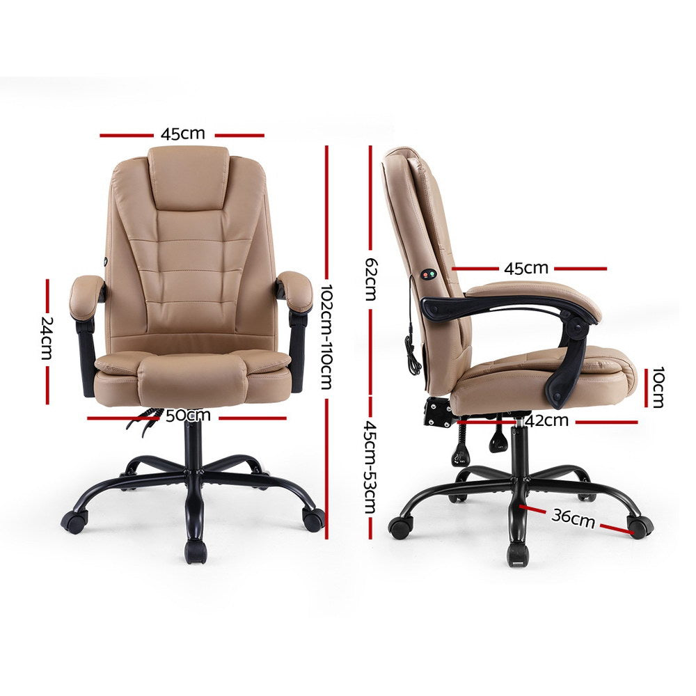 Marlook 2 Point Massage Office Chair PU Leather Espresso
