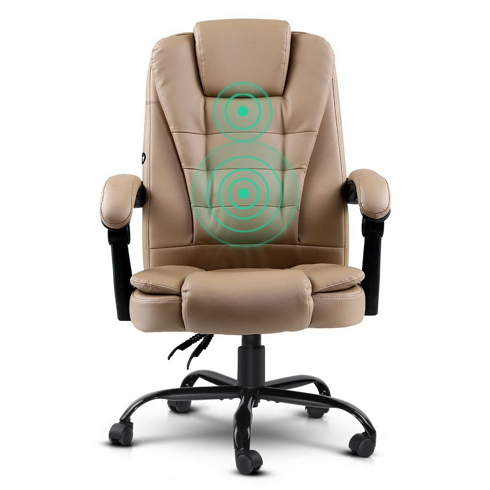 Marlook 2 Point Massage Office Chair PU Leather Espresso