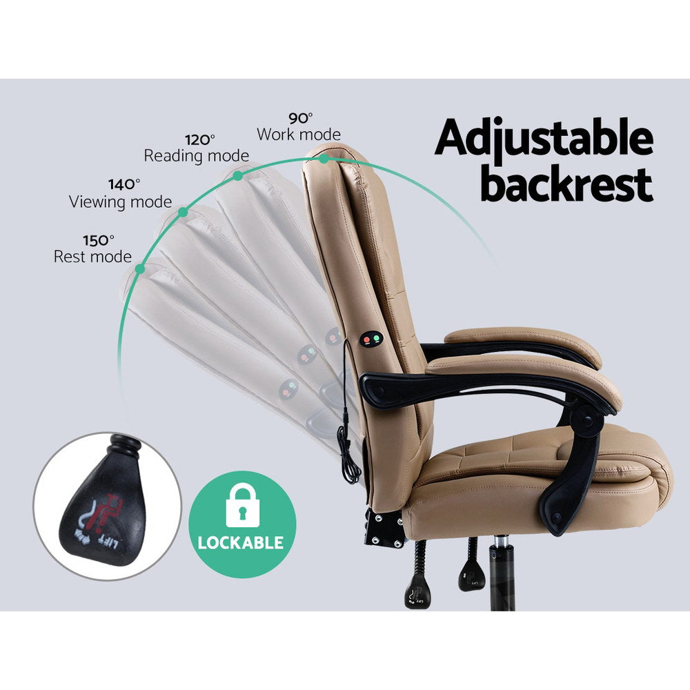 Marlook 2 Point Massage Office Chair PU Leather Espresso