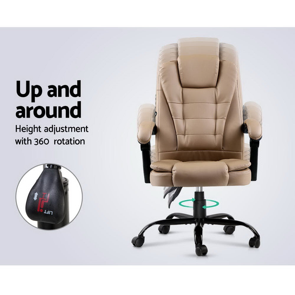 Marlook 2 Point Massage Office Chair PU Leather Espresso