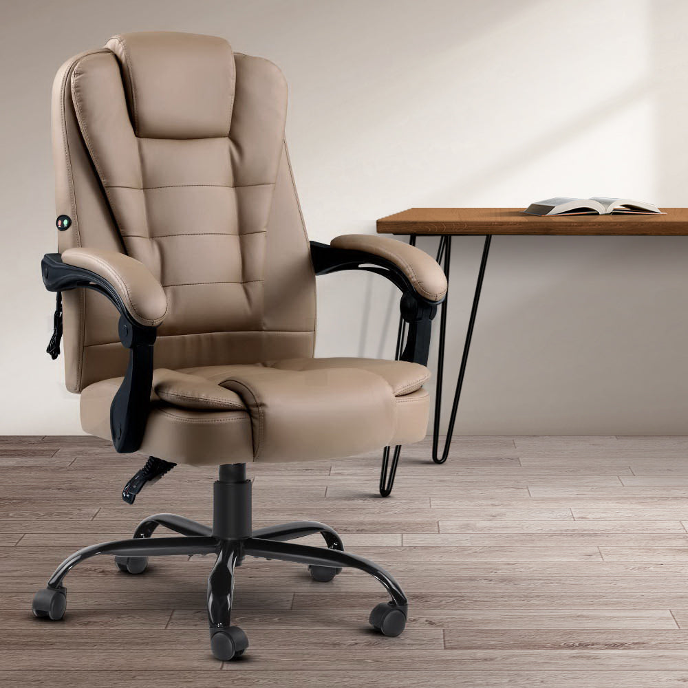 Marlook 2 Point Massage Office Chair PU Leather Espresso