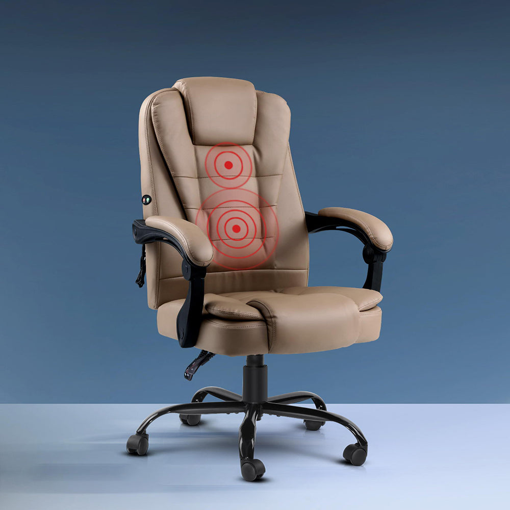 Marlook 2 Point Massage Office Chair PU Leather Espresso