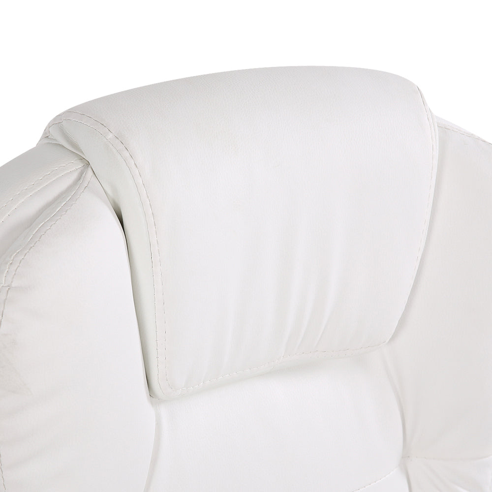 Marlook 8 Point Massage Office Chair Heated Seat Recliner PU White