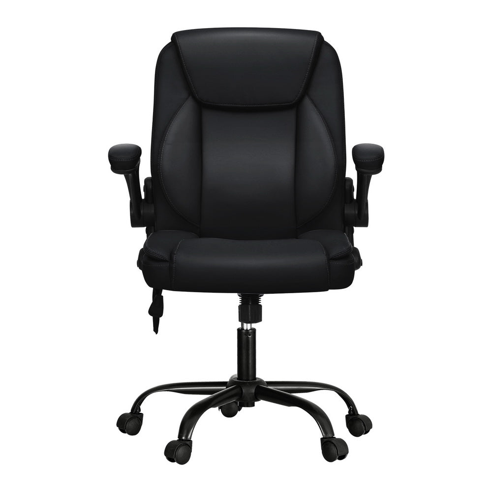 Marlook 2 Point Massage Office Chair Leather Mid Back Black