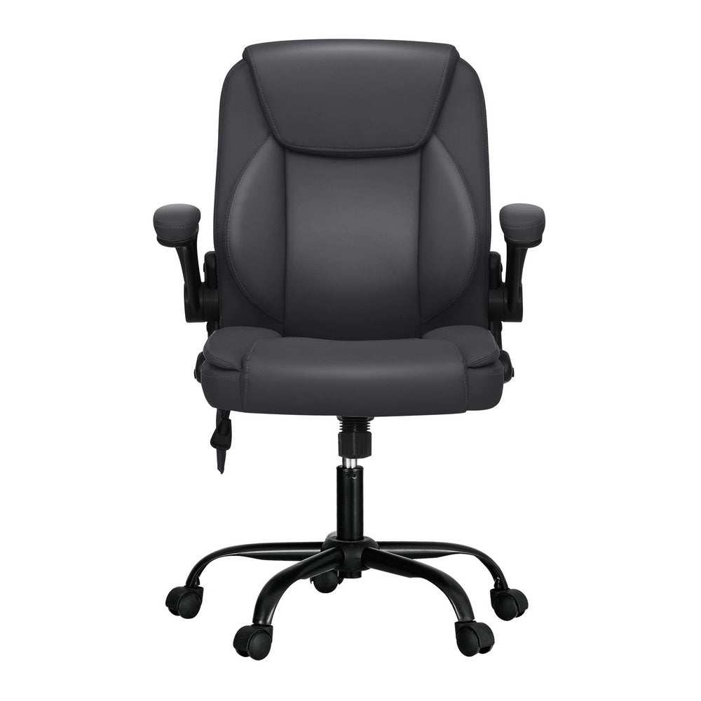 Marlook 2 Point Massage Office Chair Leather Mid Back Grey