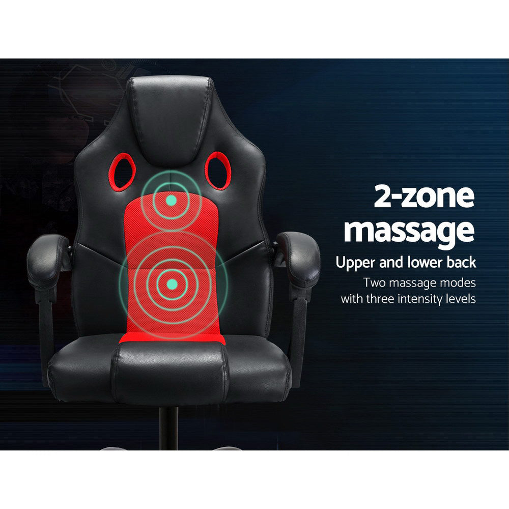 Marlook 2 Point Massage Gaming Office Chair PU Leather Red