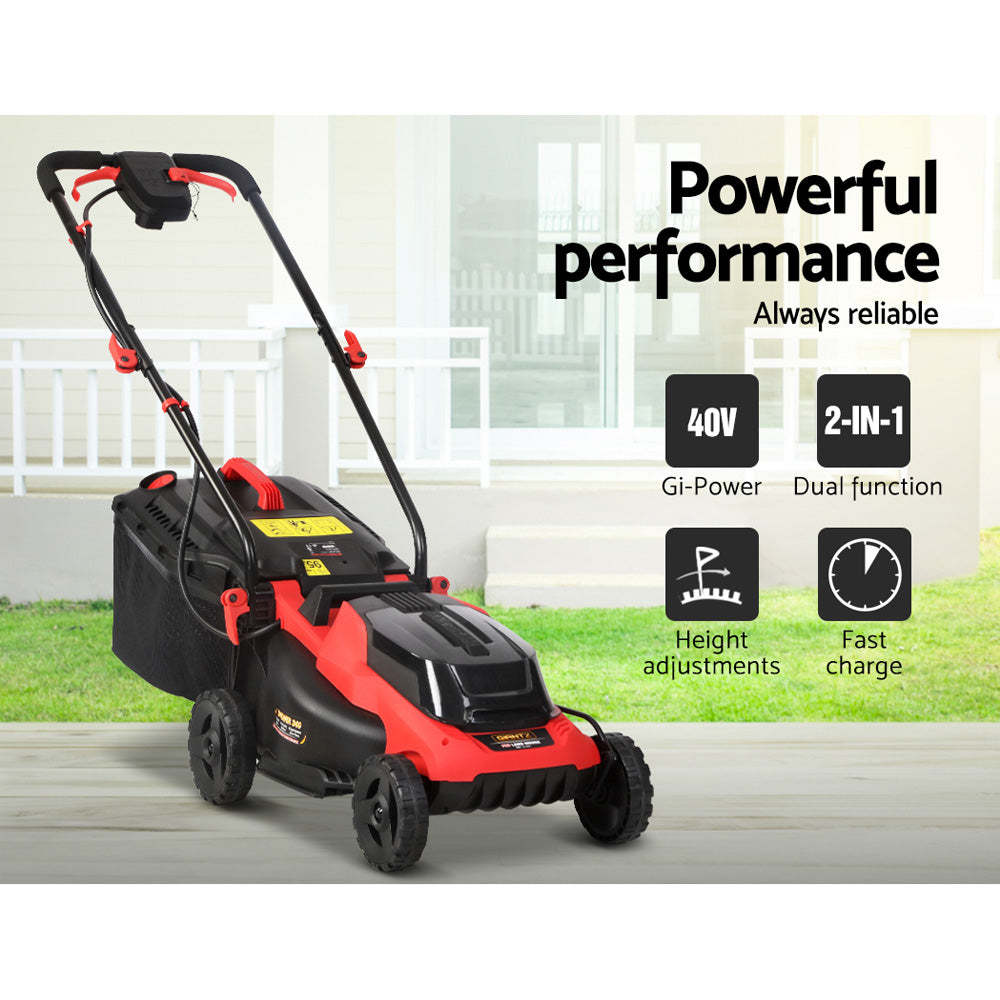 Marlook Lawn Mower Cordless 40V Battery Electric Lawnmower 34cm Width