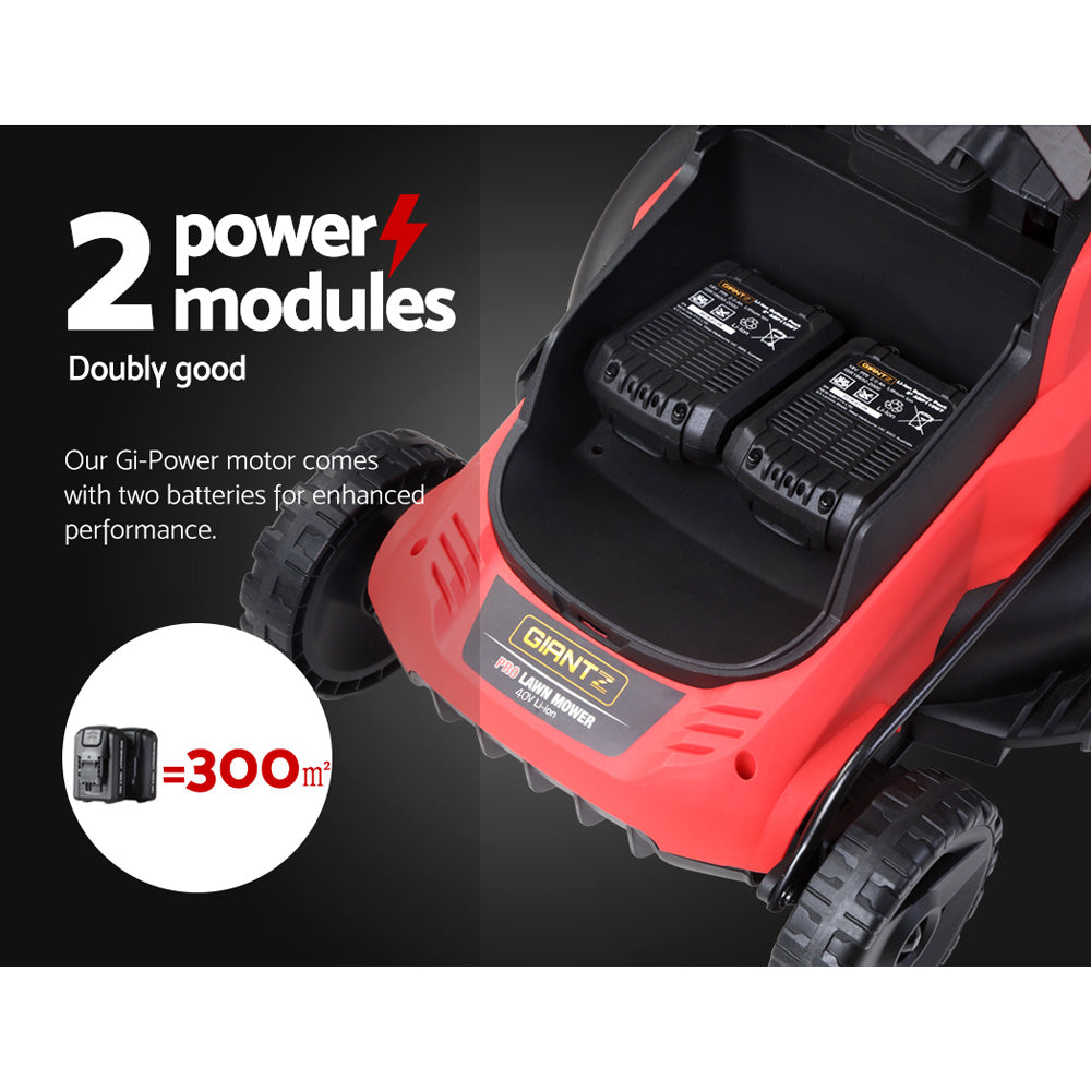 Marlook Lawn Mower Cordless 40V Battery Electric Lawnmower 34cm Width