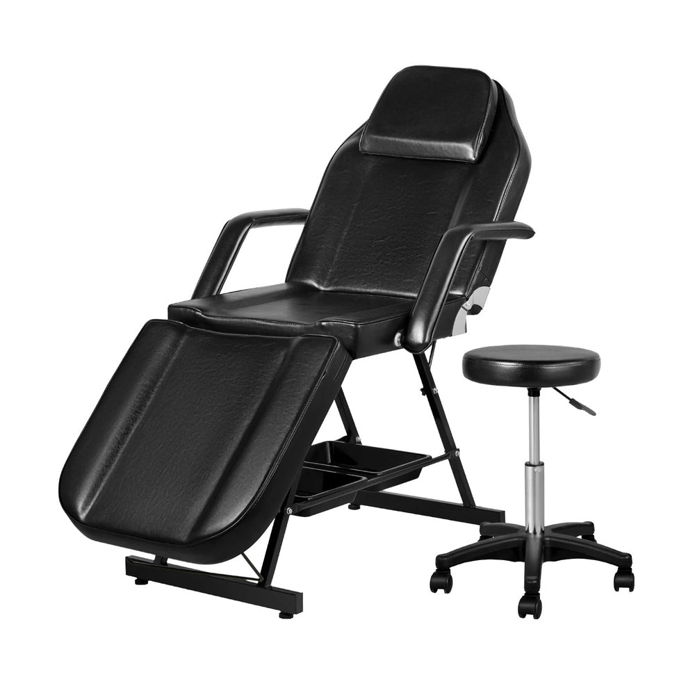Marlook Massage Table Adjustable Salon Bed Chair 3-Fold Black