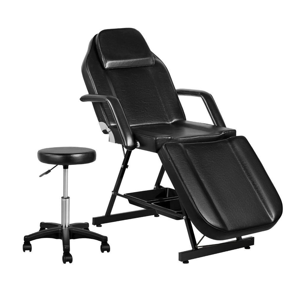Marlook Massage Table Adjustable Salon Bed Chair 3-Fold Black