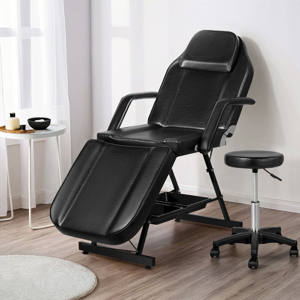 Marlook Massage Table Adjustable Salon Bed Chair 3-Fold Black