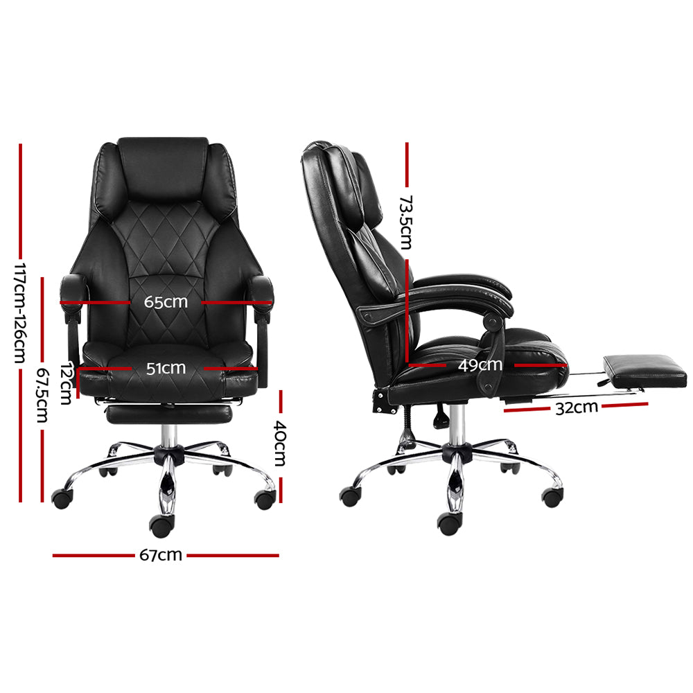 Marlook Executive Office Chair Leather Footrest Black