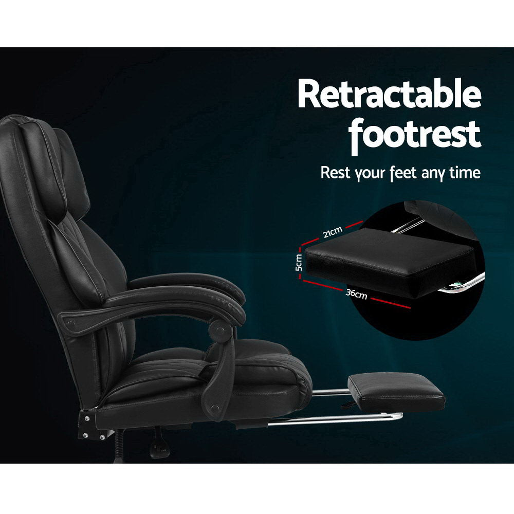 Marlook Executive Office Chair Leather Footrest Black