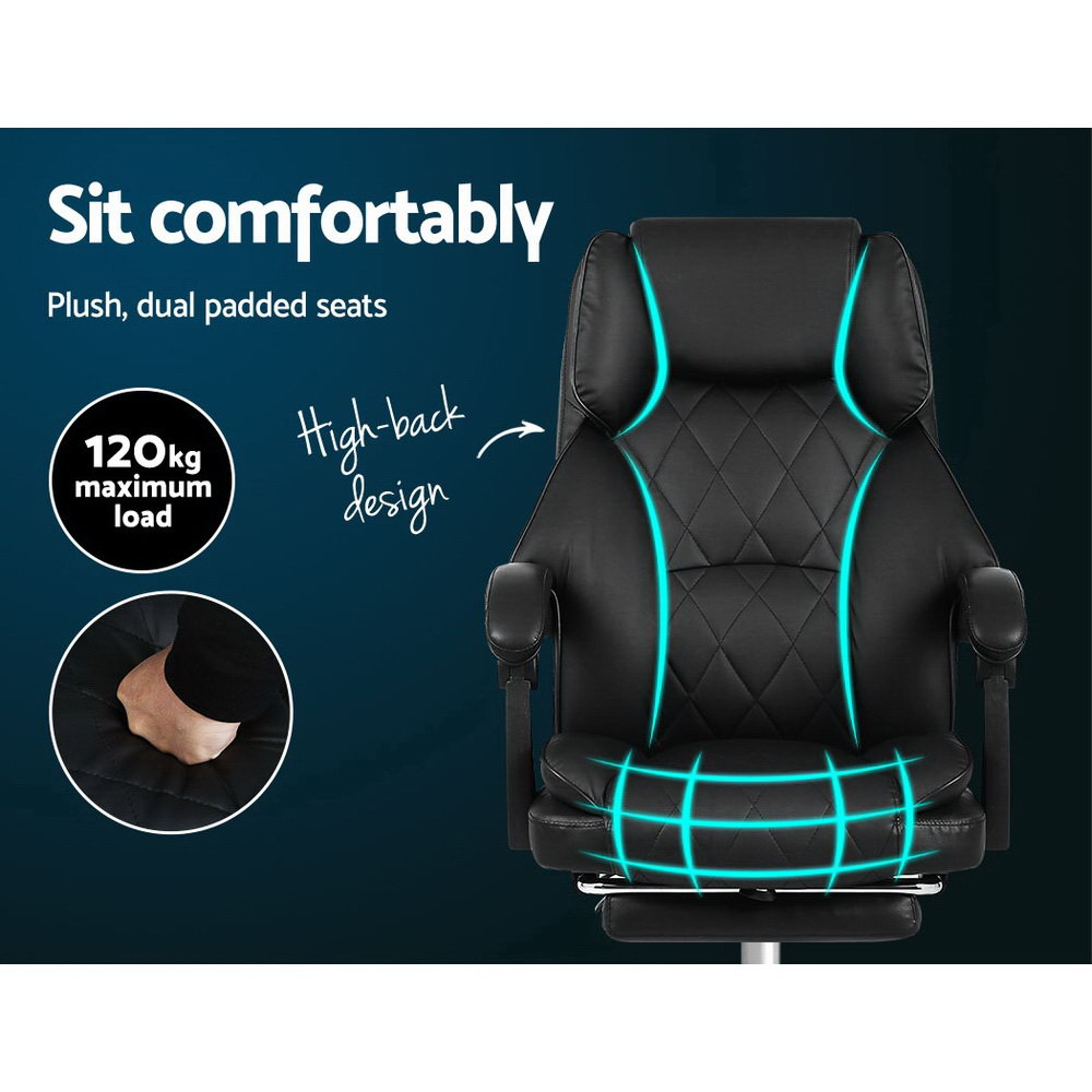 Marlook Executive Office Chair Leather Footrest Black
