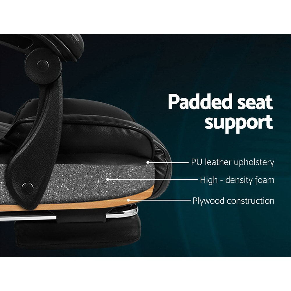 Marlook Executive Office Chair Leather Footrest Black