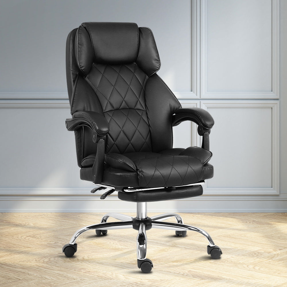 Marlook Executive Office Chair Leather Footrest Black