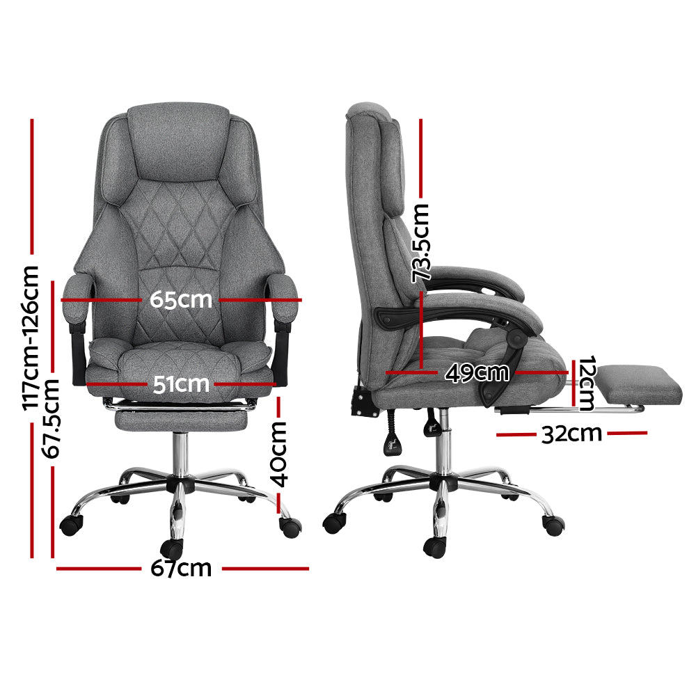 Marlook Executive Office Chair Fabric Footrest Grey