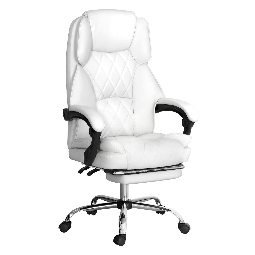 Marlook Executive Office Chair Leather Footrest White