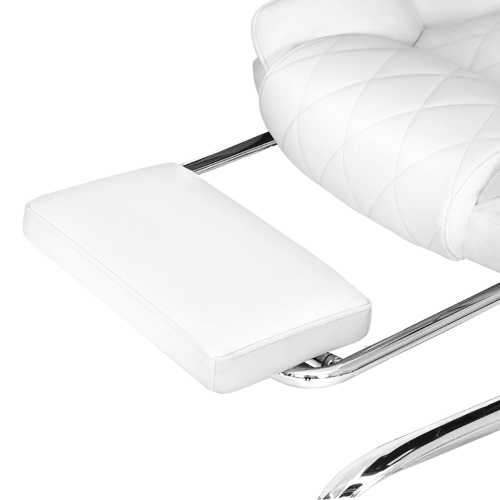 Marlook Executive Office Chair Leather Footrest White