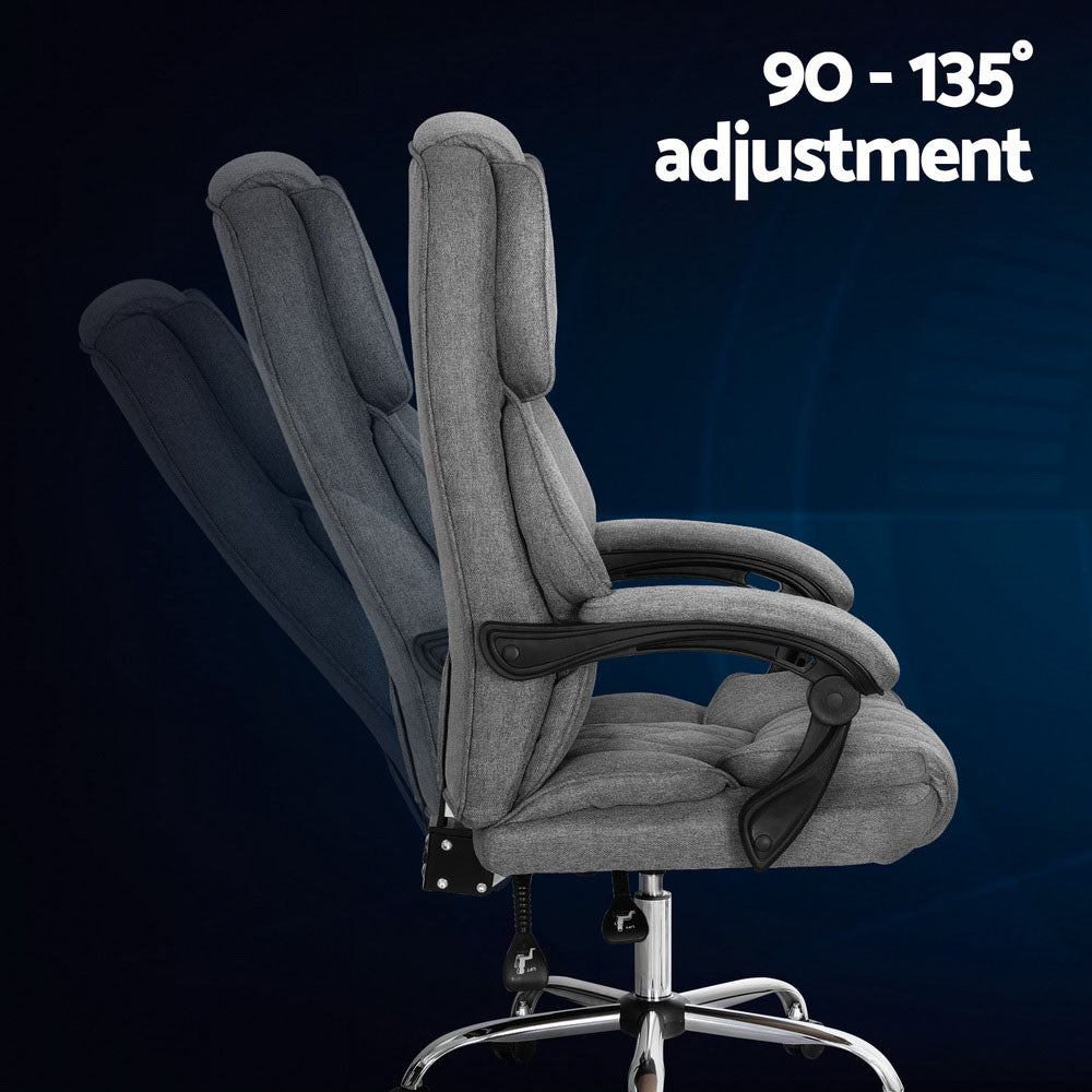 Marlook Executive Office Chair Fabric Recliner Grey