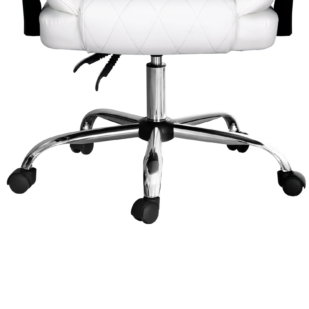 Marlook Executive Office Chair Leather Recliner White