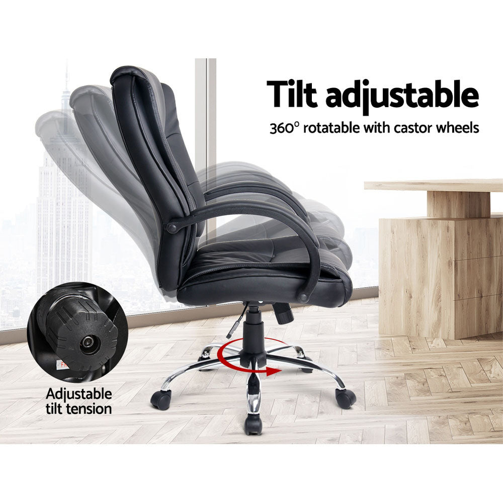 Marlook Executive Office Chair Leather Tilt Black