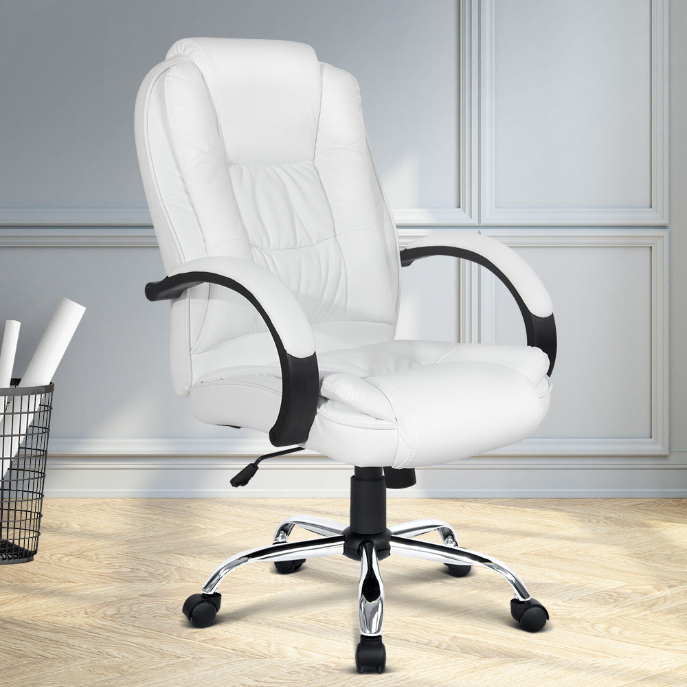 Marlook Executive Office Chair Leather Tilt White