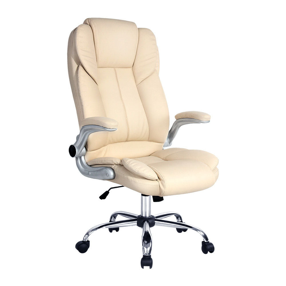 Marlook Executive Office Chair Leather Tilt Beige