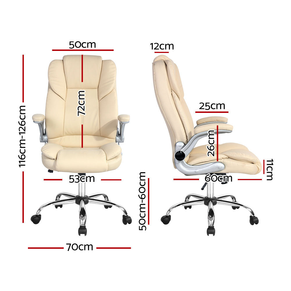 Marlook Executive Office Chair Leather Tilt Beige
