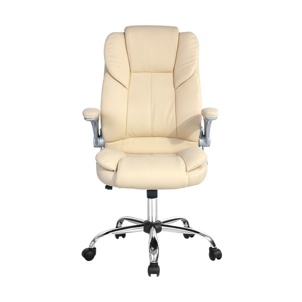 Marlook Executive Office Chair Leather Tilt Beige