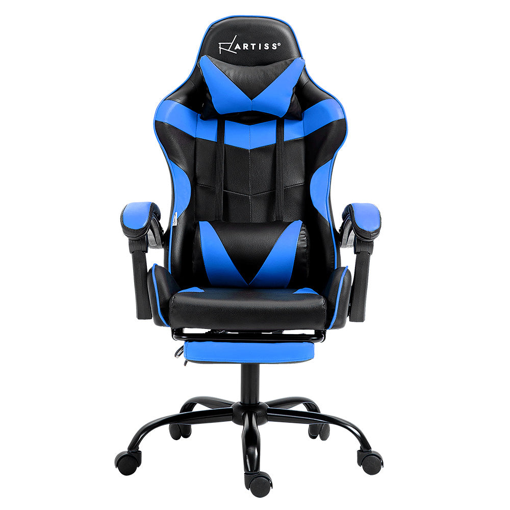 Marlook Gaming Office Chair Recliner Footrest Blue
