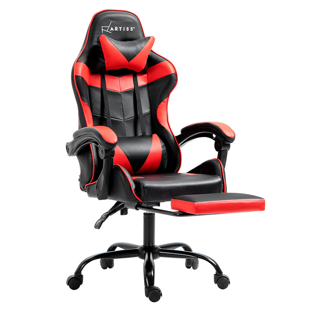 Marlook Gaming Office Chair Recliner Footrest Red